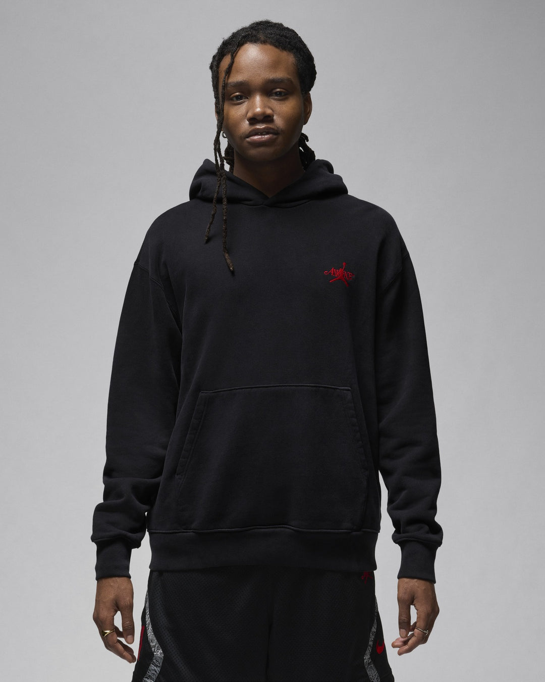 NIKE MEN'S JORDAN HOODIE X AWAKE NY BLACK - קפוצ׳ון נייקי ג׳ורדן אווייק ניו יורק שחור לגברים - תמונה 4