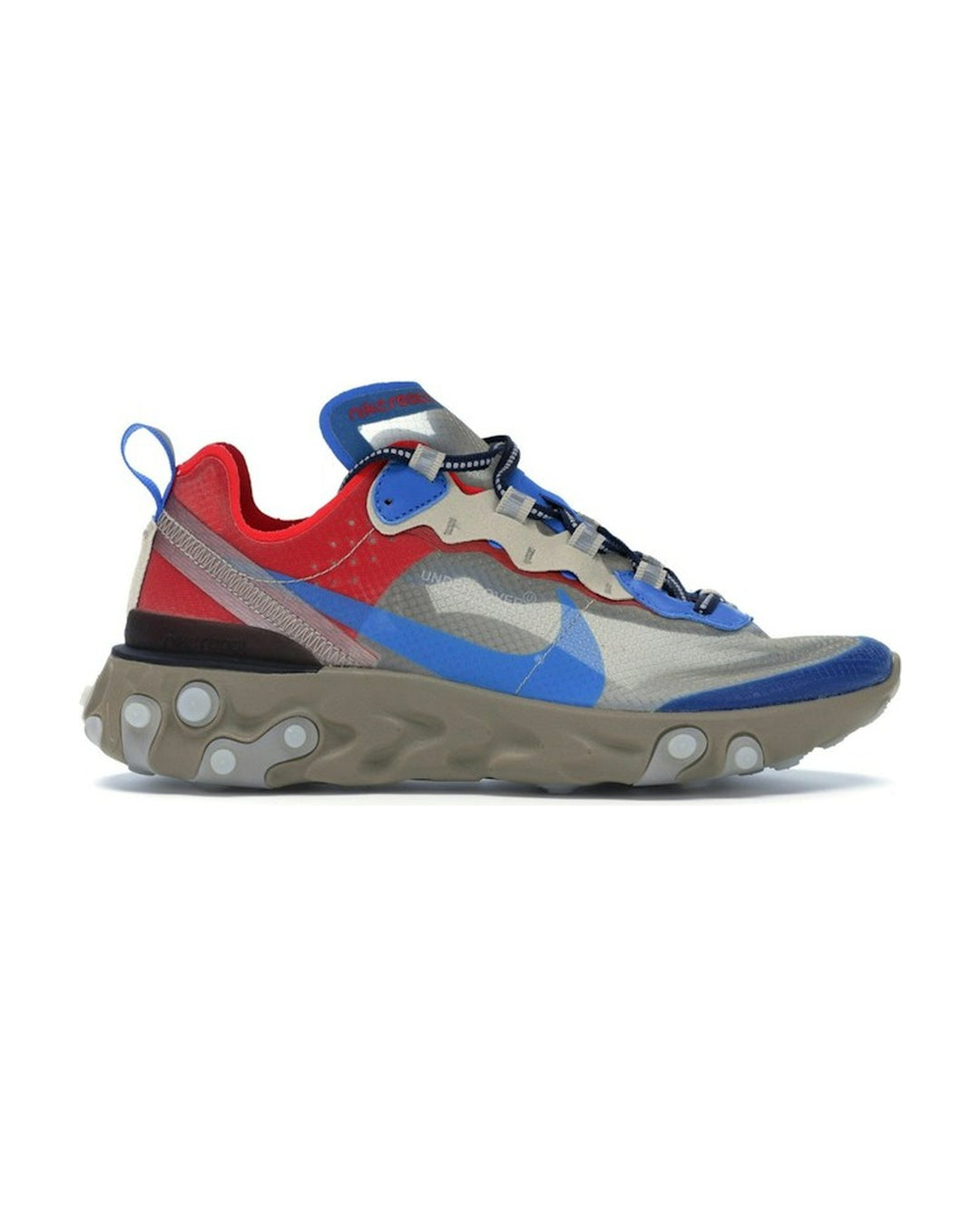 NIKE MEN'S REACT ELEMENT 87 X UNDERCOVER LIGHT BEIGE CHALK - סניקרס נייקי ריאקט אלמנט 87 אנדרקאבר כחול אפור ואדום לגברים - תמונה 1