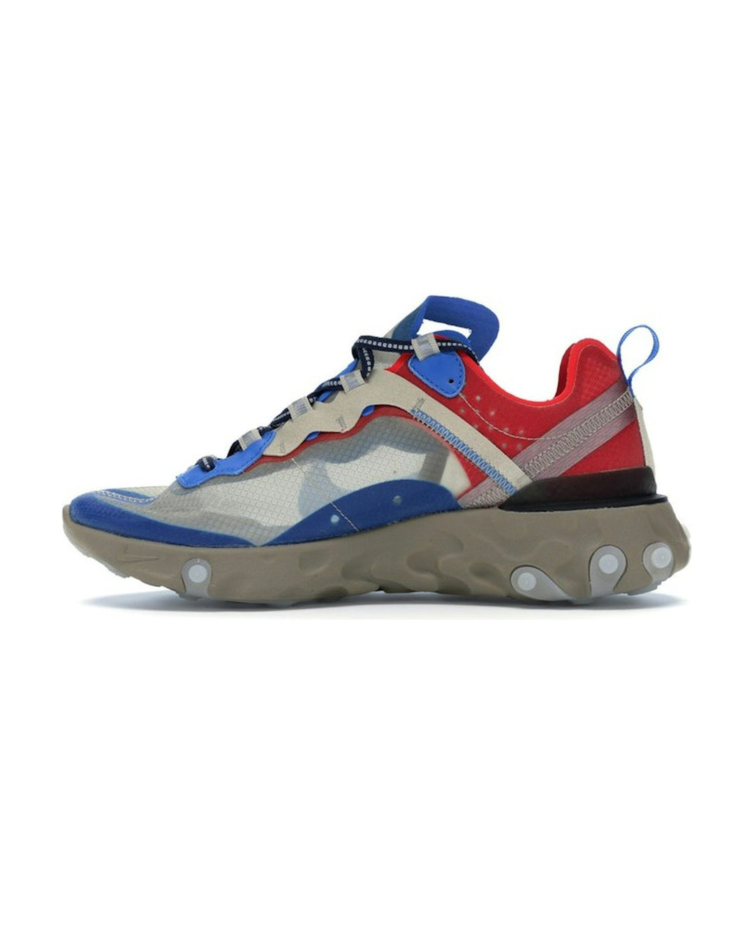 NIKE MEN'S REACT ELEMENT 87 X UNDERCOVER LIGHT BEIGE CHALK - סניקרס נייקי ריאקט אלמנט 87 אנדרקאבר כחול אפור ואדום לגברים - תמונה 2