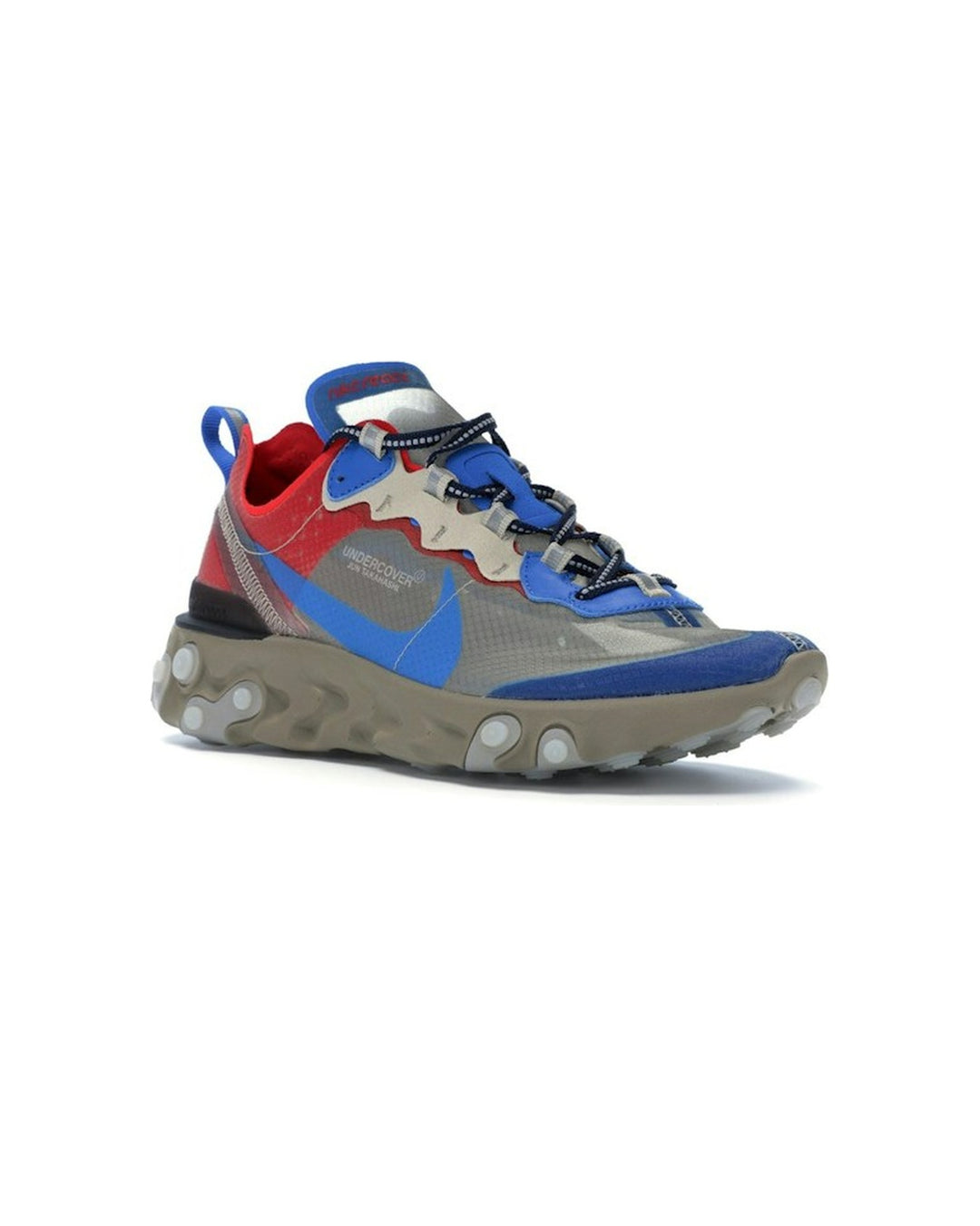 NIKE MEN'S REACT ELEMENT 87 X UNDERCOVER LIGHT BEIGE CHALK - סניקרס נייקי ריאקט אלמנט 87 אנדרקאבר כחול אפור ואדום לגברים - תמונה 3