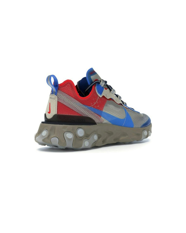 NIKE MEN'S REACT ELEMENT 87 X UNDERCOVER LIGHT BEIGE CHALK - סניקרס נייקי ריאקט אלמנט 87 אנדרקאבר כחול אפור ואדום לגברים - תמונה 4