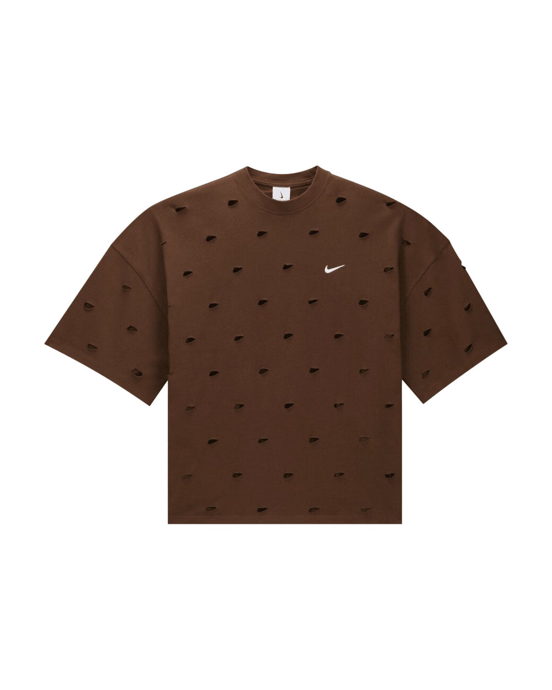 NIKE MEN'S SWOOSH T-SHIRT X JACQUEMUS CACAO WOW - טי שירט נייקי ז׳קמוס חום לגברים - תמונה 1