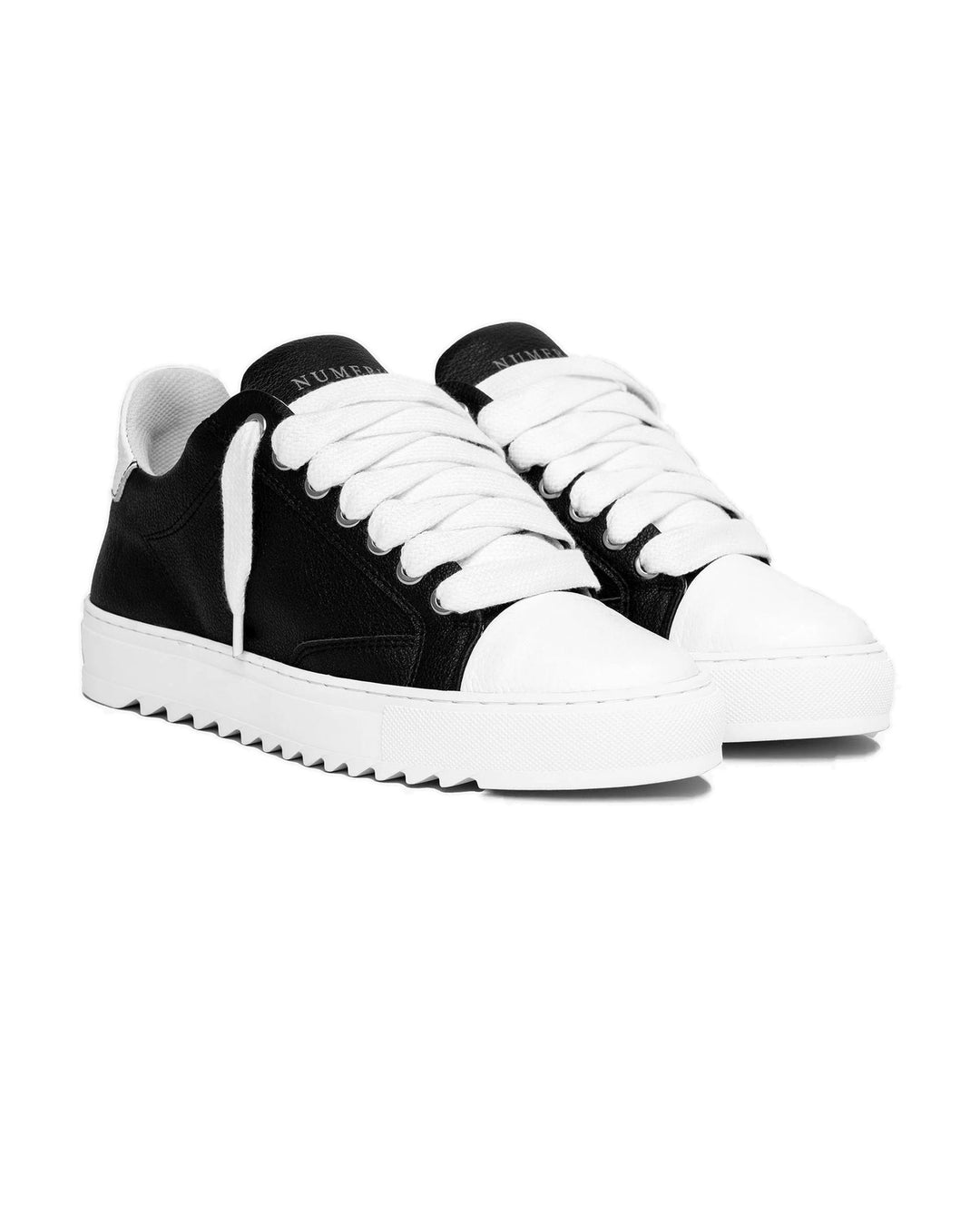 NUMERIS MEN'S ATELIER ACRYLIC BLACK LEATHER סניקרס נומריס אטלייה עור שחור לגברים