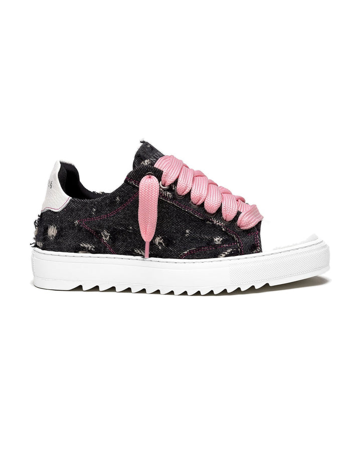 NUMERIS MEN'S ATELIER PINK DENIM סניקרס נומריס אטלייה ג׳ינס שחור ורוד לגברים
