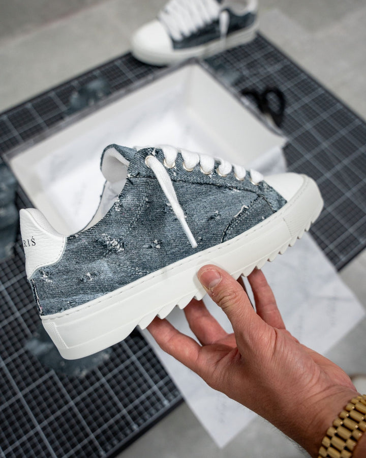 NUMERIŚ ATELIER - THRASHED DENIM נעלי סניקרס נומריס טראש דנים