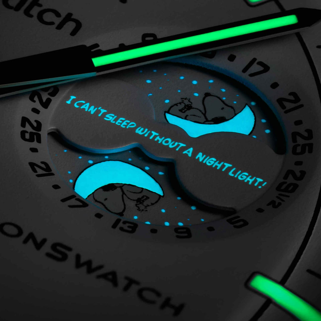 Omega x Swatch MoonSwatch Mission To The Moonphase Full Moon Snoopy SO33W700 - שעון מונסווטש משימה לשלבי הירח ירח מלא סנופי - תמונה 7