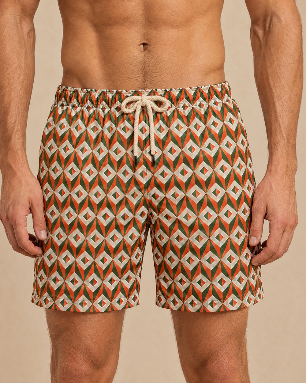 PENINSULA PONENTE SWIM SHORTS GREEN ORANGE