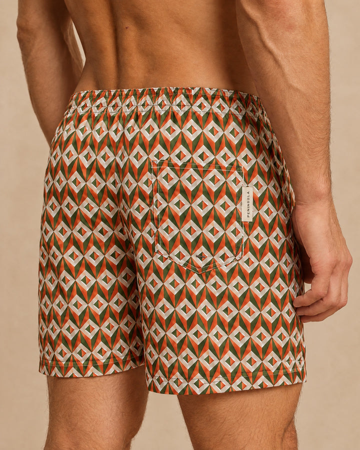 PENINSULA PONENTE SWIM SHORTS GREEN ORANGE