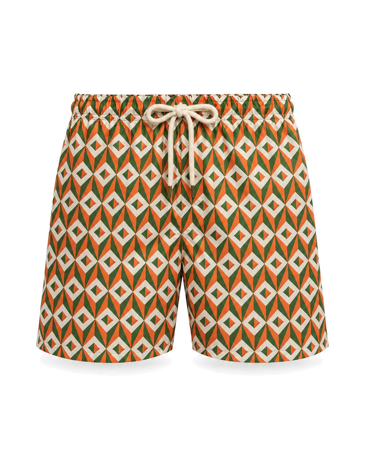 PENINSULA PONENTE SWIM SHORTS GREEN ORANGE