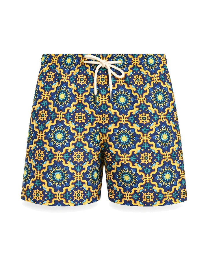 PENINSULA RAPALLO SWIM SHORTS NAVY YELLOW