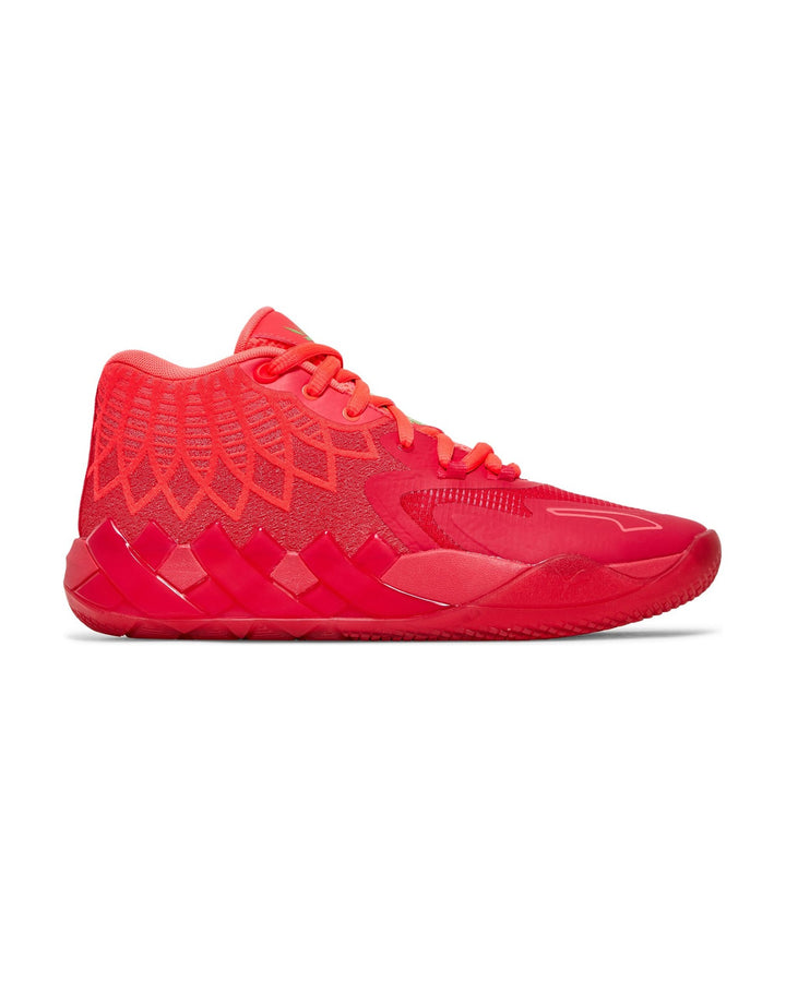 PUMA MEN'S MB.01 X RICK AND MORTY JASMINE GREEN ENERGY ROSE - סניקרס פומה MB.01 ריק ומורטי ירוק ואדום לגברים - תמונה 1