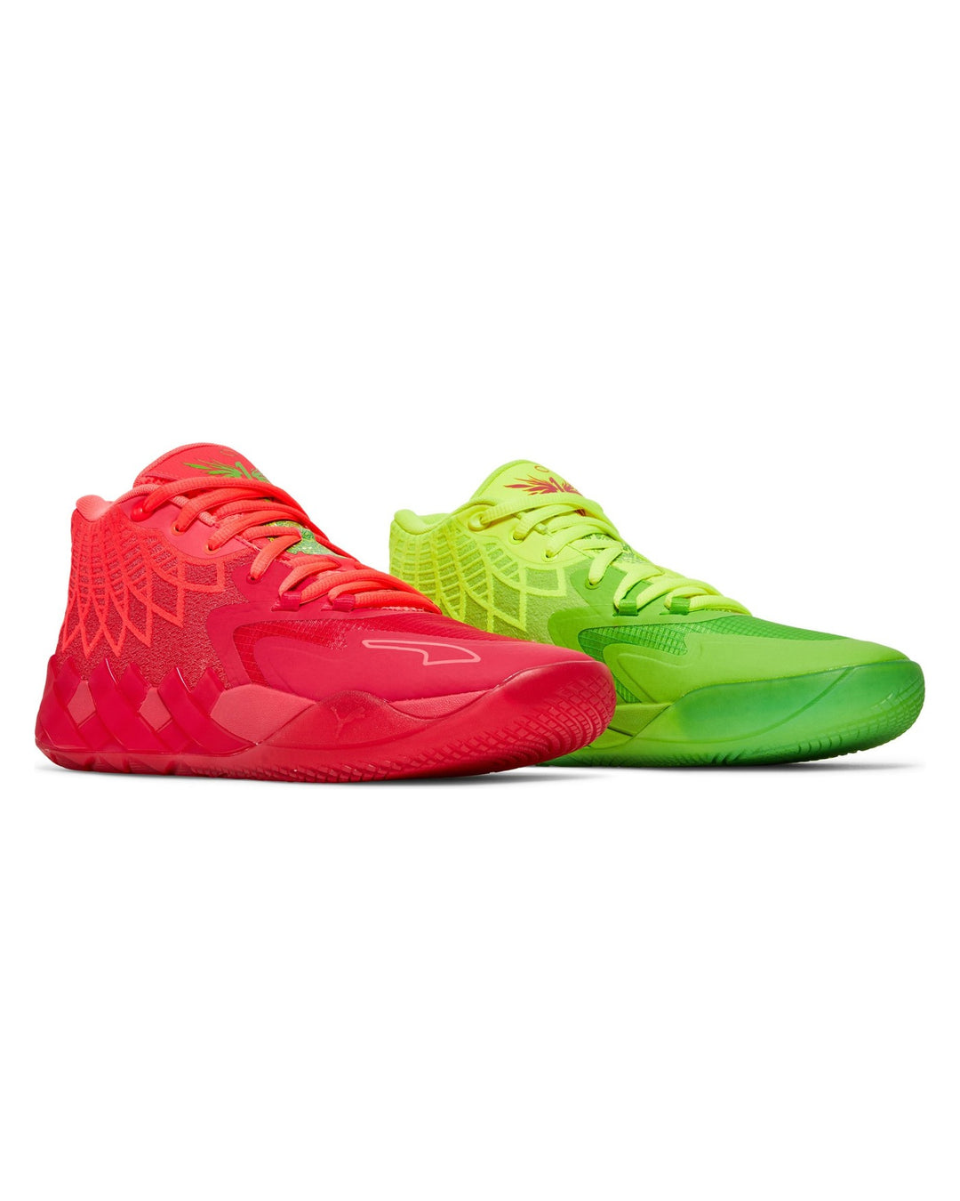 PUMA MEN'S MB.01 X RICK AND MORTY JASMINE GREEN ENERGY ROSE - סניקרס פומה MB.01 ריק ומורטי ירוק ואדום לגברים - תמונה 3