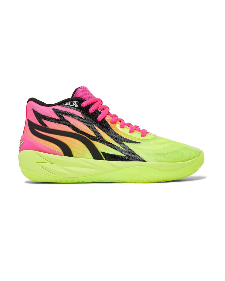 PUMA UNISEX MB.02 X RICK AND MORTY SAFETY YELLOW סניקרס פומה MB.02 ריק ומורטי צהוב וירוק יוניסקס