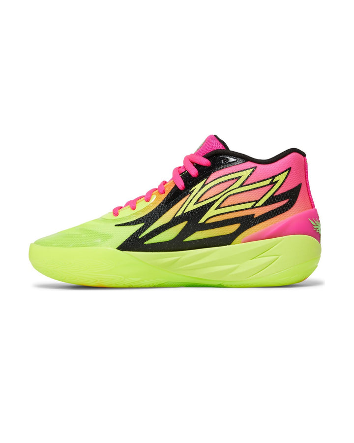 PUMA UNISEX MB.02 X RICK AND MORTY SAFETY YELLOW סניקרס פומה MB.02 ריק ומורטי צהוב וירוק יוניסקס