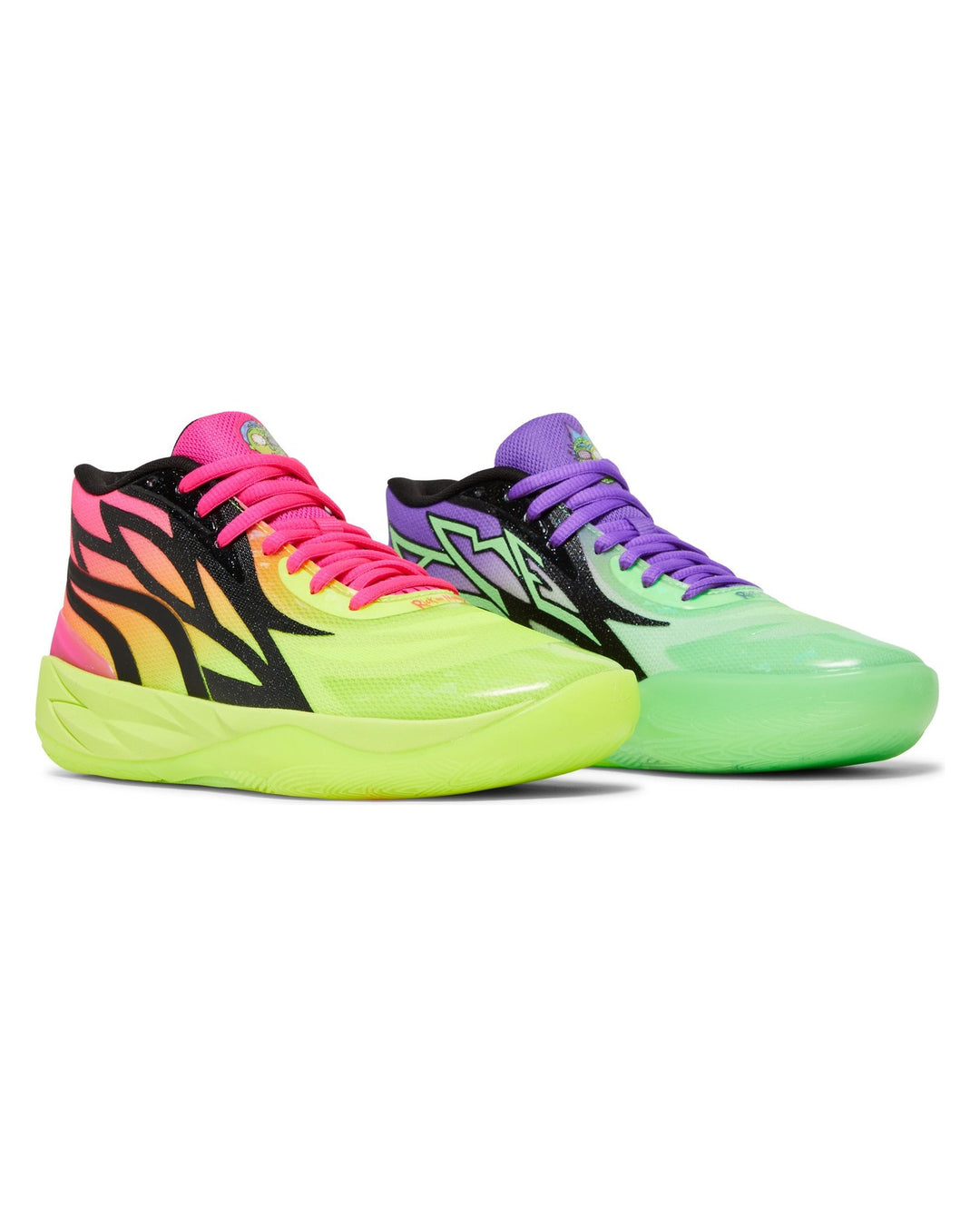 PUMA UNISEX MB.02 X RICK AND MORTY SAFETY YELLOW סניקרס פומה MB.02 ריק ומורטי צהוב וירוק יוניסקס