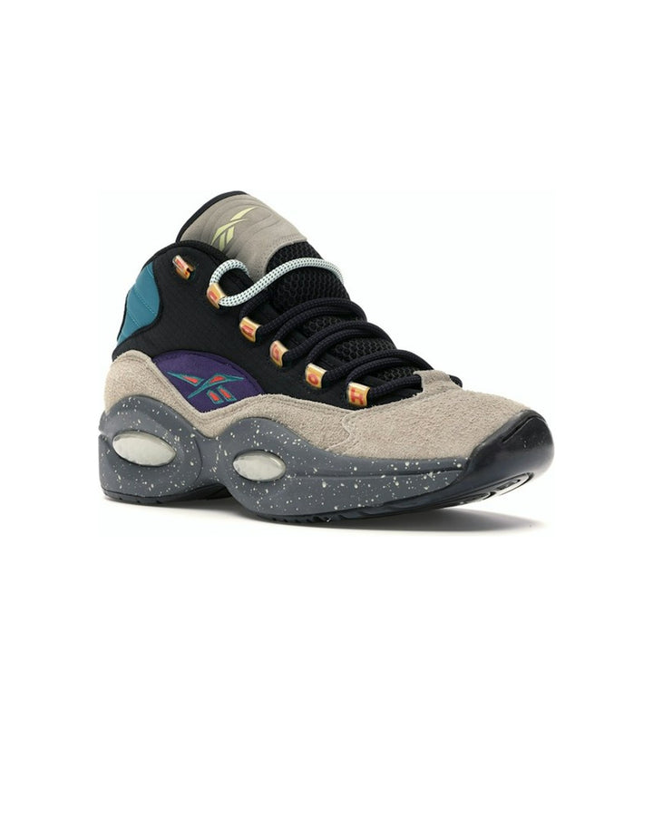 REEBOK MEN'S QUESTION MID X NICE KICKS BUBBA CHUCK - סניקרס ריבוק קווסצ׳ן מיד נייס קיקס בז׳ שחור וצבעוני לגברים - תמונה 3