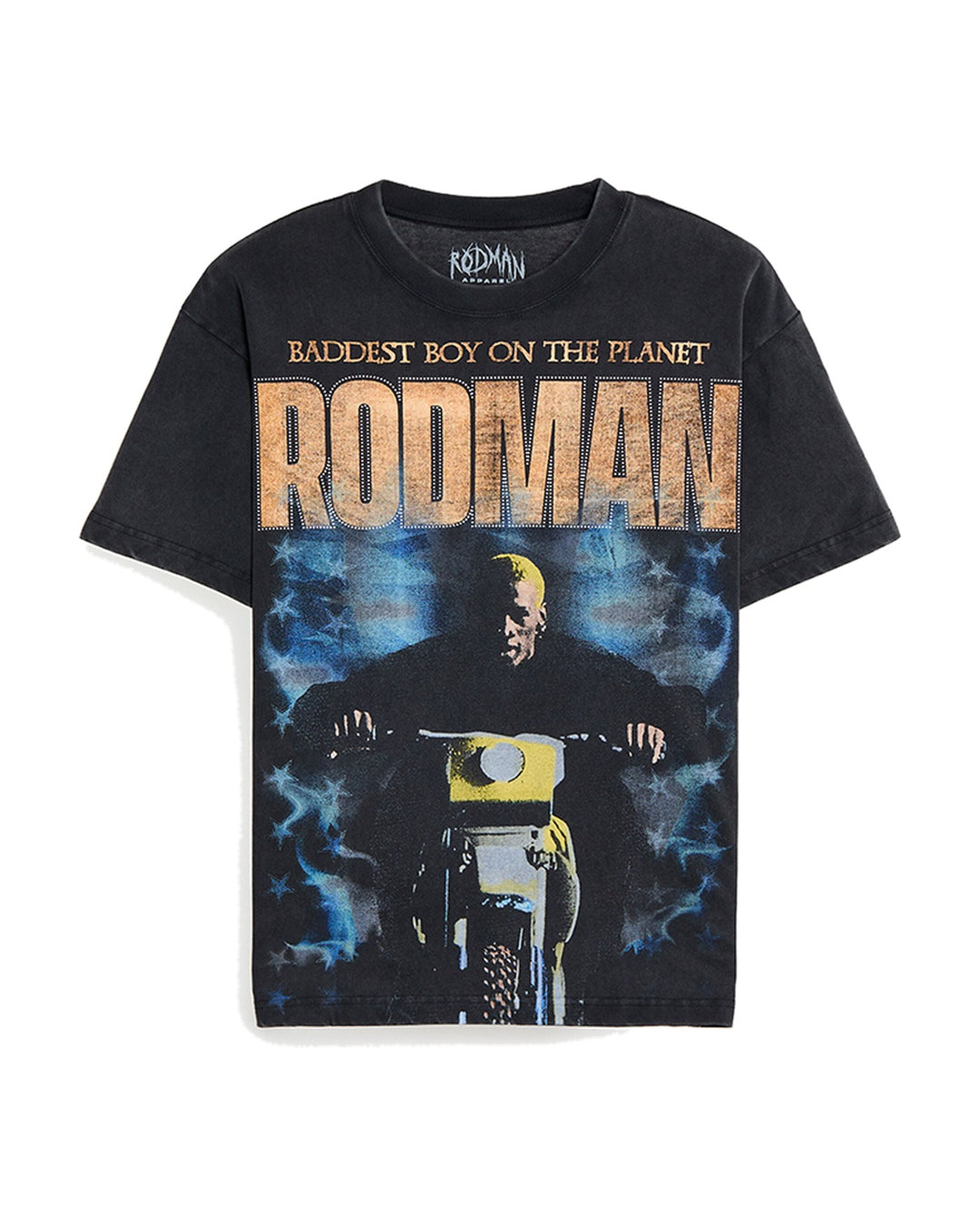 RODMAN OFFICIAL COLLECTION "BAD BOY RIDER" TEE WASHED BLACK חולצת דניס רודמן
