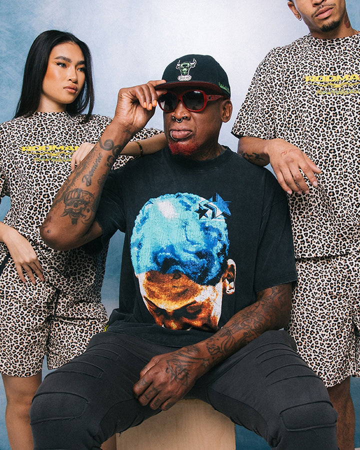 RODMAN OFFICIAL COLLECTION "BLUE CROWN" TEE WASHED BLACK חולצת דניס רודמן
