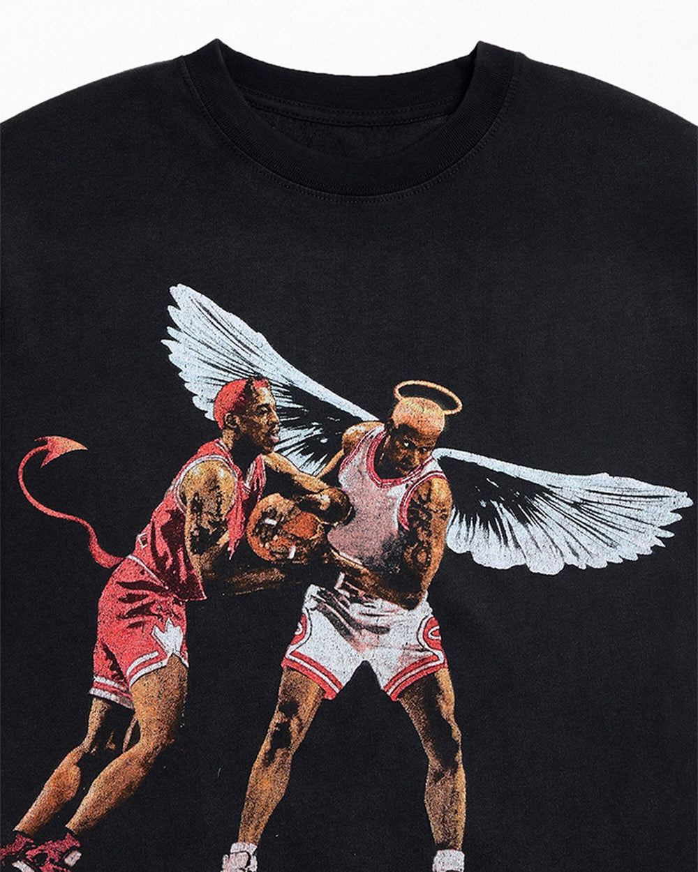 RODMAN OFFICIAL COLLECTION "HALO & HORNS" TEE WASHED BLACK חולצת דניס רודמן