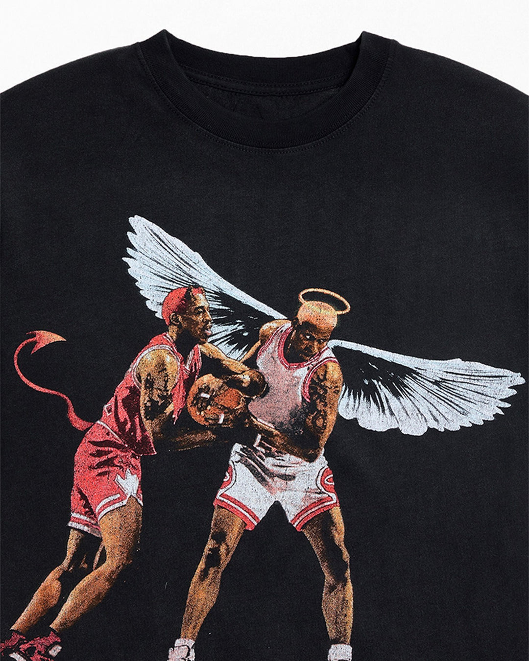 RODMAN OFFICIAL COLLECTION "HALO & HORNS" TEE WASHED BLACK חולצת דניס רודמן