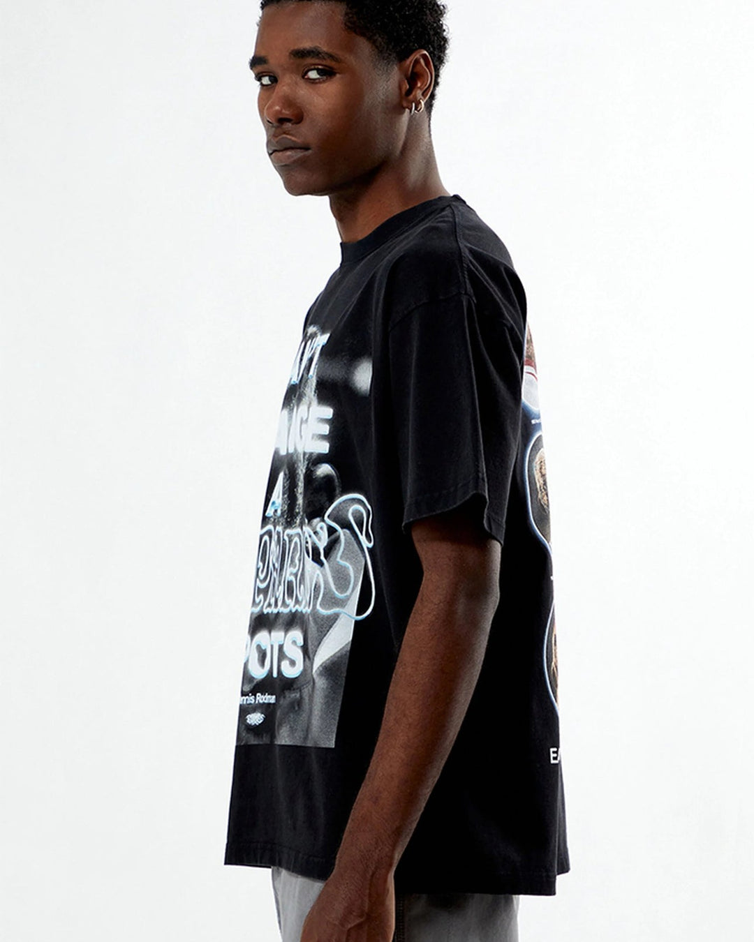 RODMAN OFFICIAL COLLECTION "LEOPARD SPOTS" TEE BLACK חולצת דניס רודמן - תמונה 4