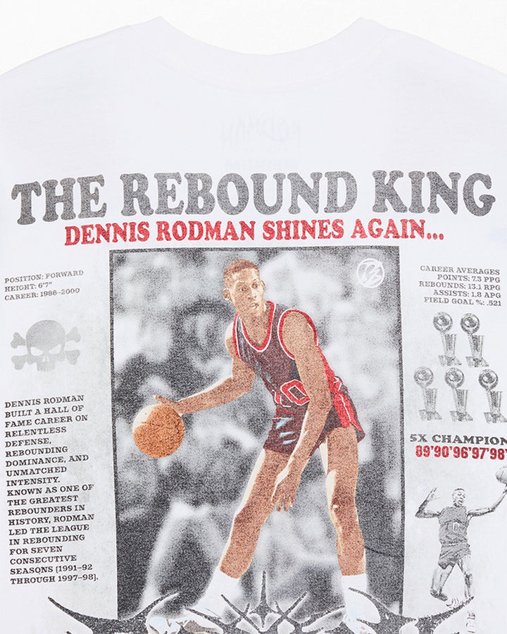 RODMAN OFFICIAL COLLECTION "REBOUND KING" TEE WHITE חולצת דניס רודמן