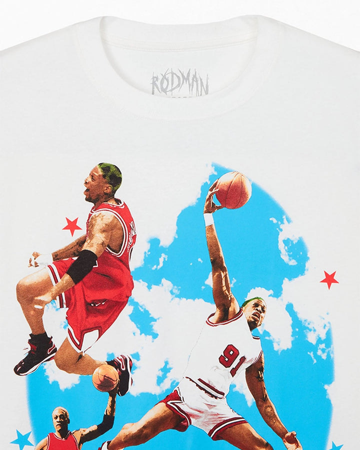RODMAN OFFICIAL COLLECTION "SKY HIGH" TEE WHITE חולצת דניס רודמן - תמונה 2