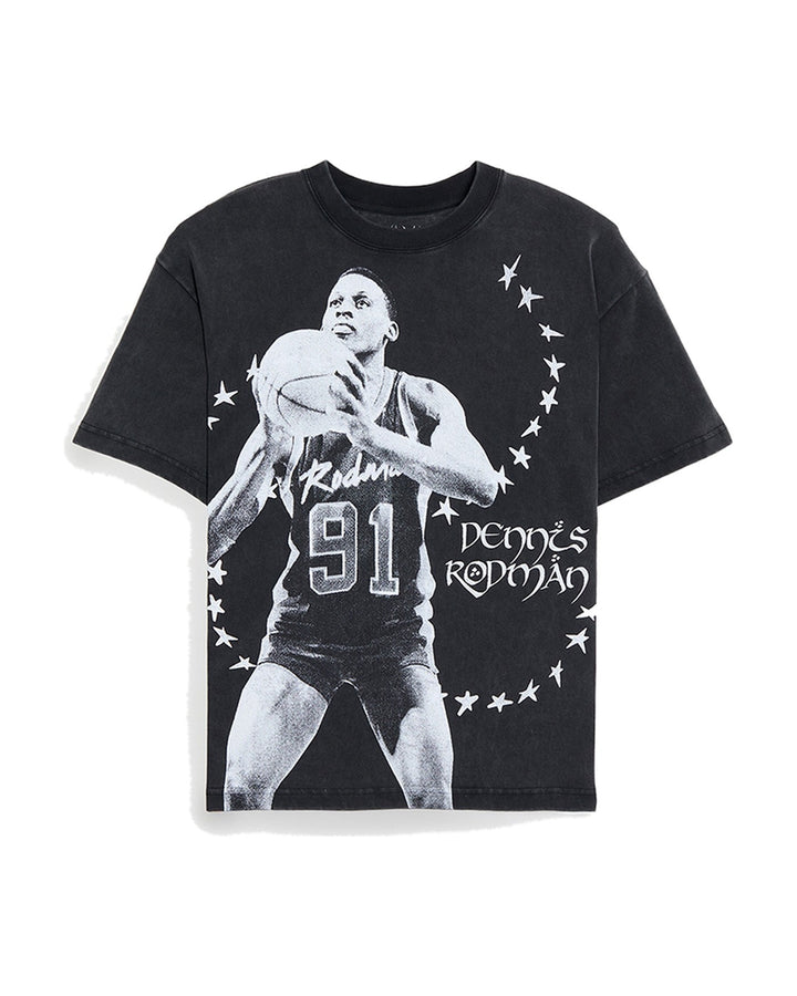RODMAN OFFICIAL COLLECTION "THE WORM" TEE WASHED BLACK חולצת דניס רודמן