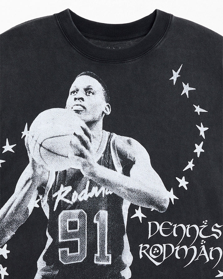 RODMAN OFFICIAL COLLECTION "THE WORM" TEE WASHED BLACK חולצת דניס רודמן