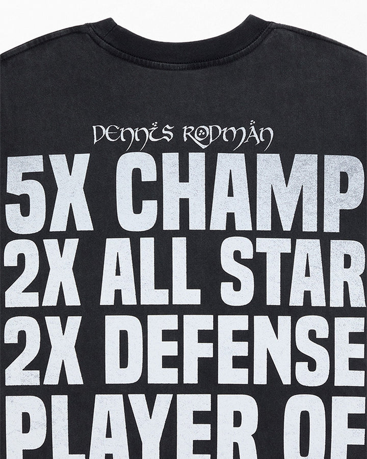 RODMAN OFFICIAL COLLECTION "THE WORM" TEE WASHED BLACK חולצת דניס רודמן