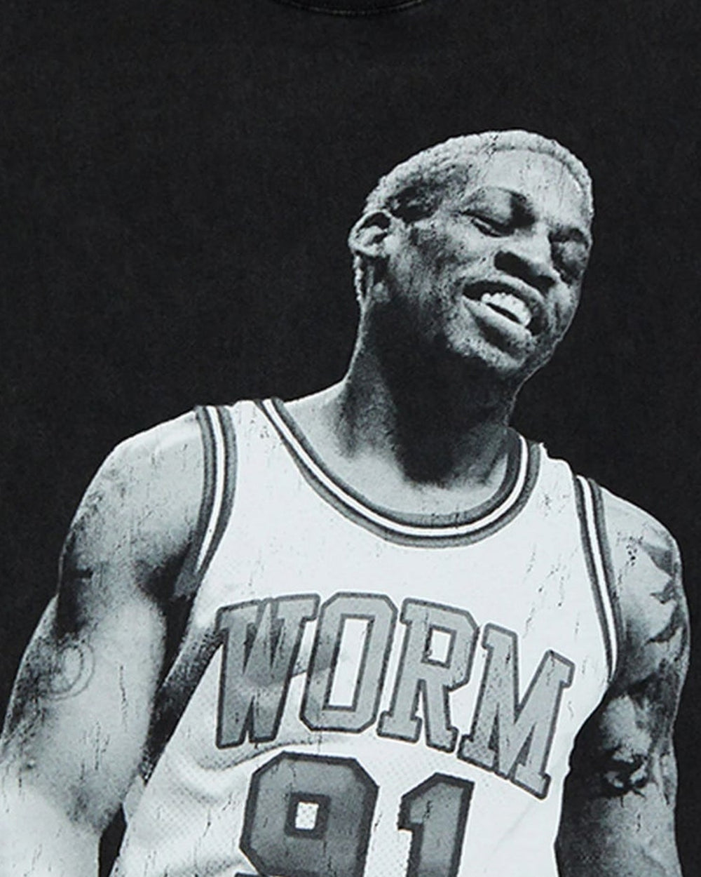 RODMAN OFFICIAL COLLECTION "WORM 91" TEE WASHED BLACK חולצת דניס רודמן - תמונה 2