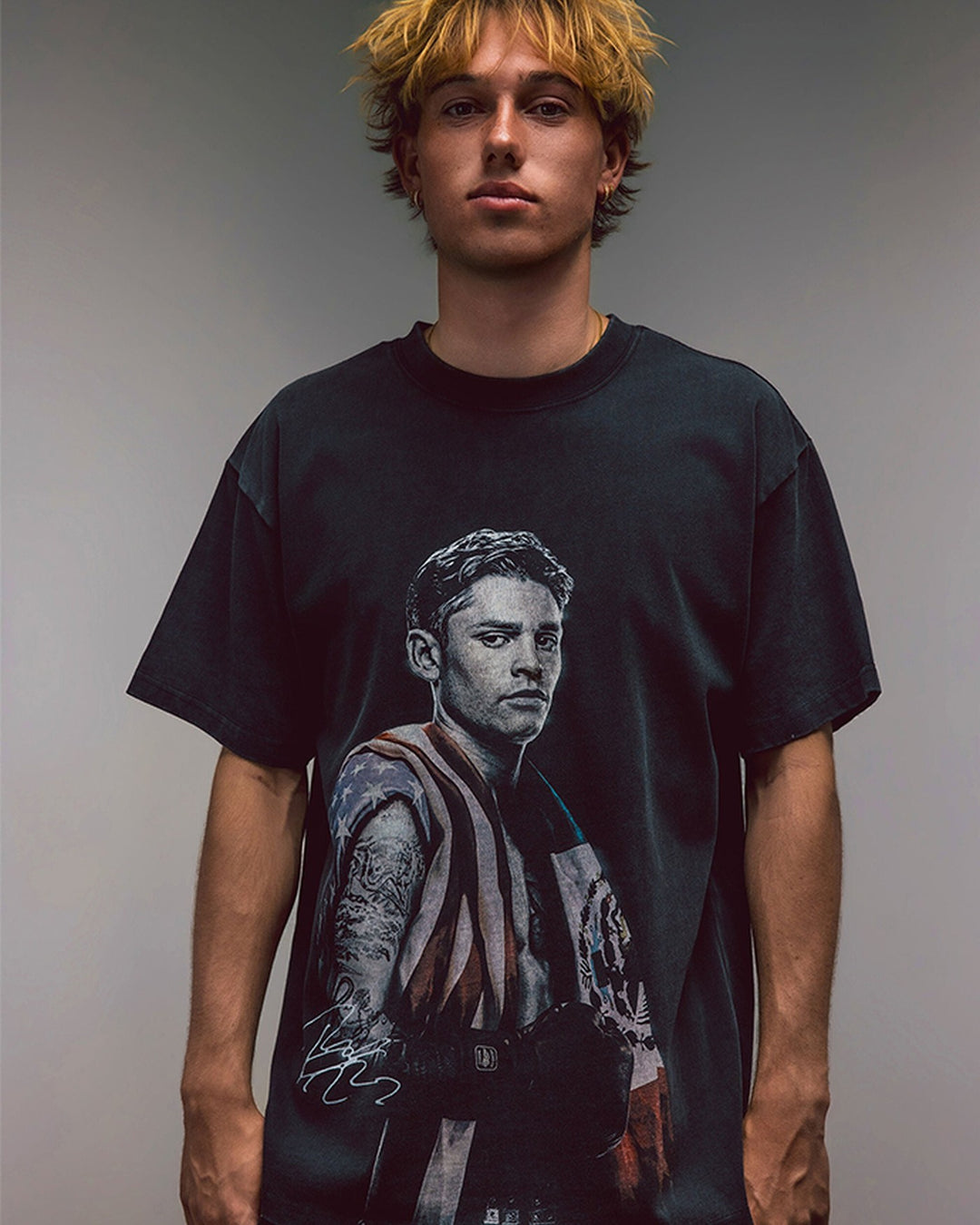 RYAN GARCIA OFFICIAL COLLECTION "KINGRY" TEE WASHED BLACK חולצת ריאן גרסיה
