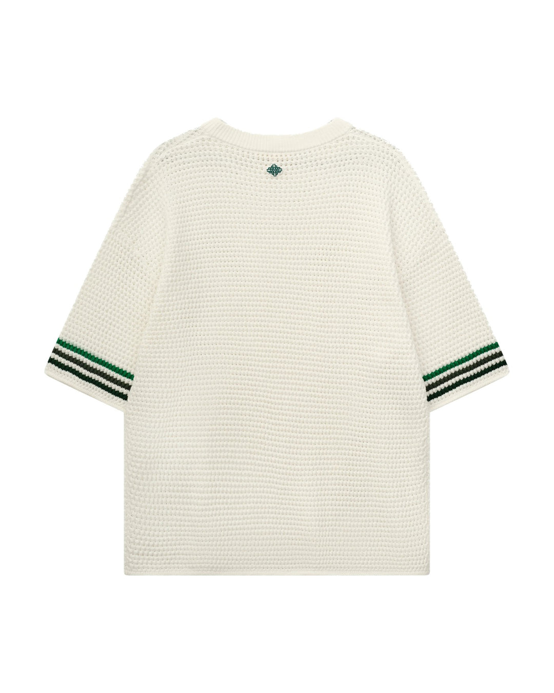 STRIPE CROCHET KNIT T-SHIRT WHITE