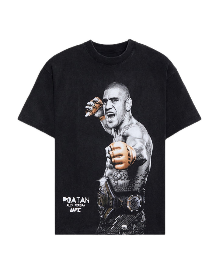 UFC OFFICIAL COLLECTION "CHAMA STONE" TEE WASHED BLACK חולצת אלכס פריירה - תמונה 1