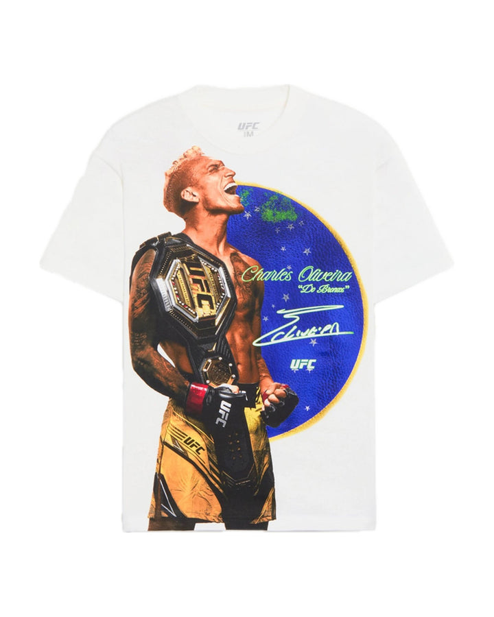 UFC OFFICIAL COLLECTION "CHAMPION GLOBE" OVERSIZED TEE WHITE חולצת צ'ארלס אוליביירה - תמונה 1