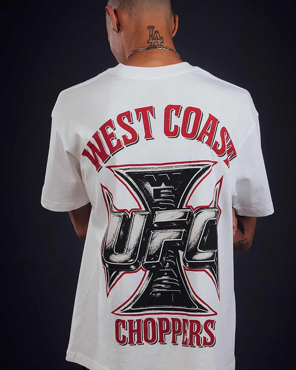 UFC OFFICIAL COLLECTION "CHOPPER CLUB" TEE WHITE חולצת UFC