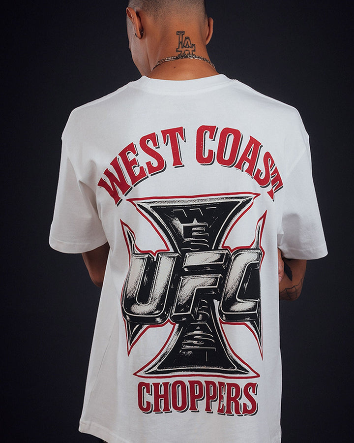 UFC OFFICIAL COLLECTION "CHOPPER CLUB" TEE WHITE חולצת UFC