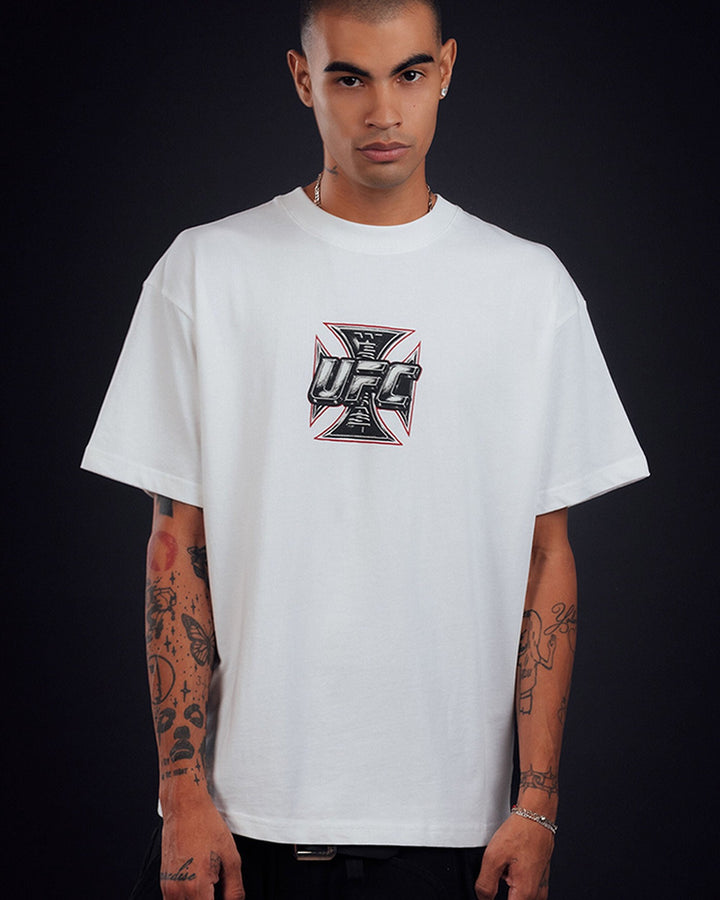 UFC OFFICIAL COLLECTION "CHOPPER CLUB" TEE WHITE חולצת UFC