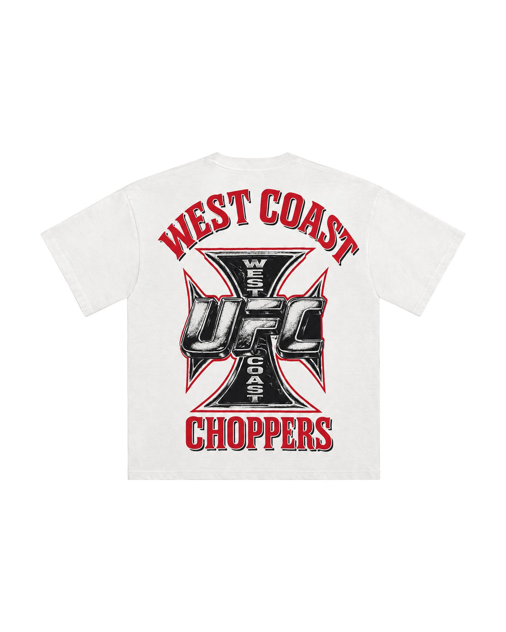 UFC OFFICIAL COLLECTION "CHOPPER CLUB" TEE WHITE חולצת UFC - תמונה 2