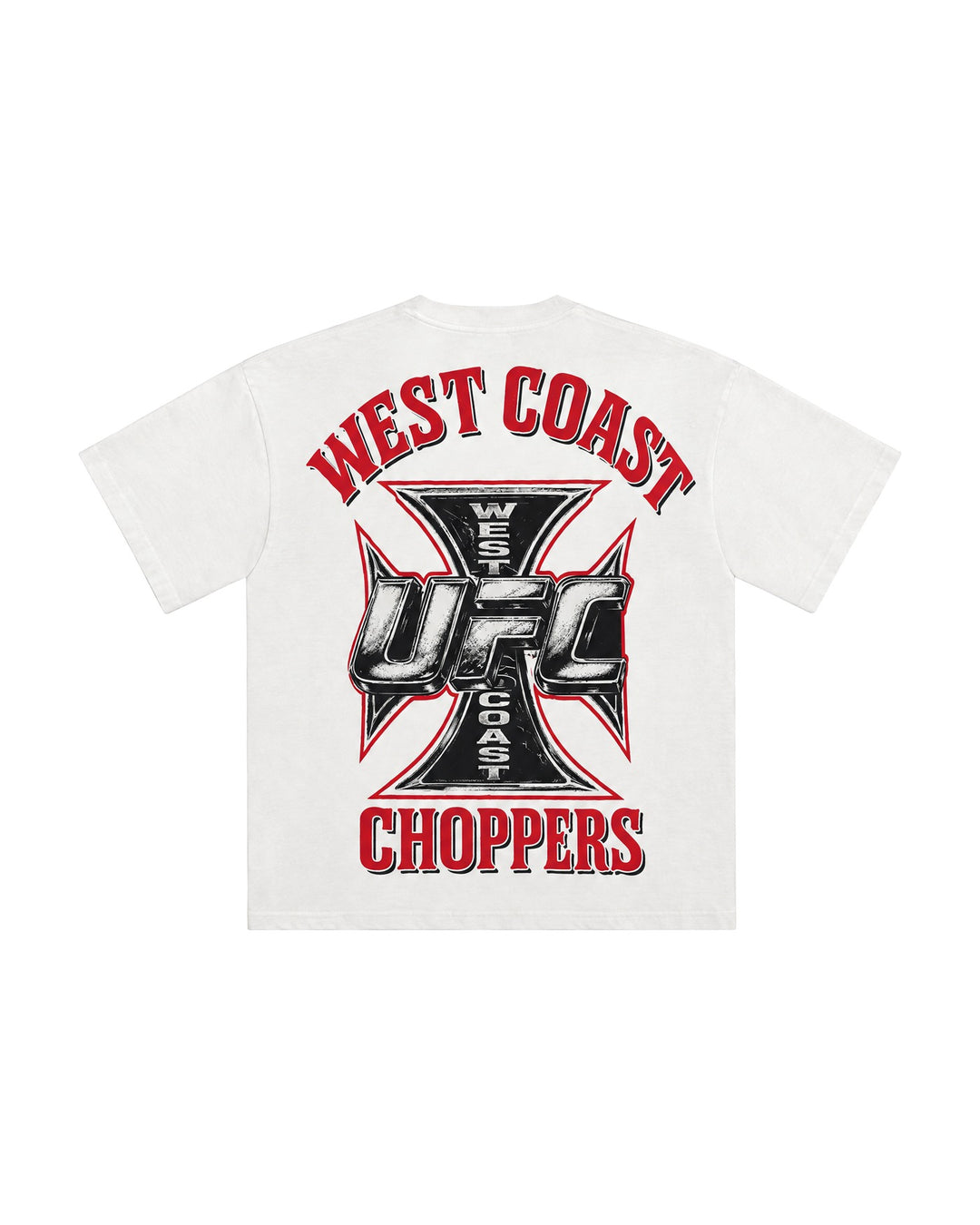 UFC OFFICIAL COLLECTION "CHOPPER CLUB" TEE WHITE חולצת UFC - תמונה 2