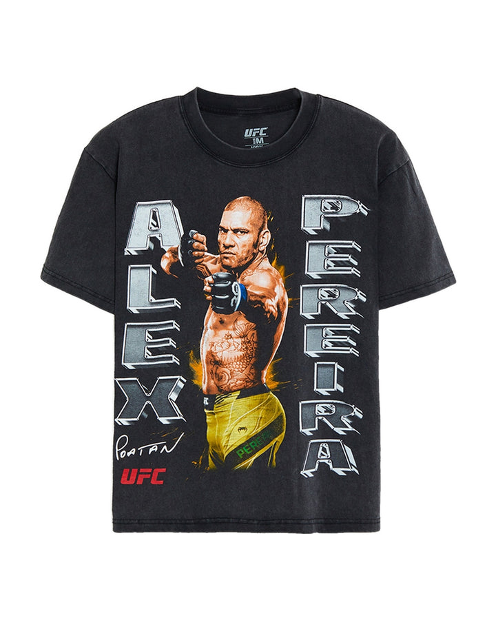 UFC OFFICIAL COLLECTION "CHROME POATAN" TEE WASHED BLACK חולצת אלכס פריירה - תמונה 1