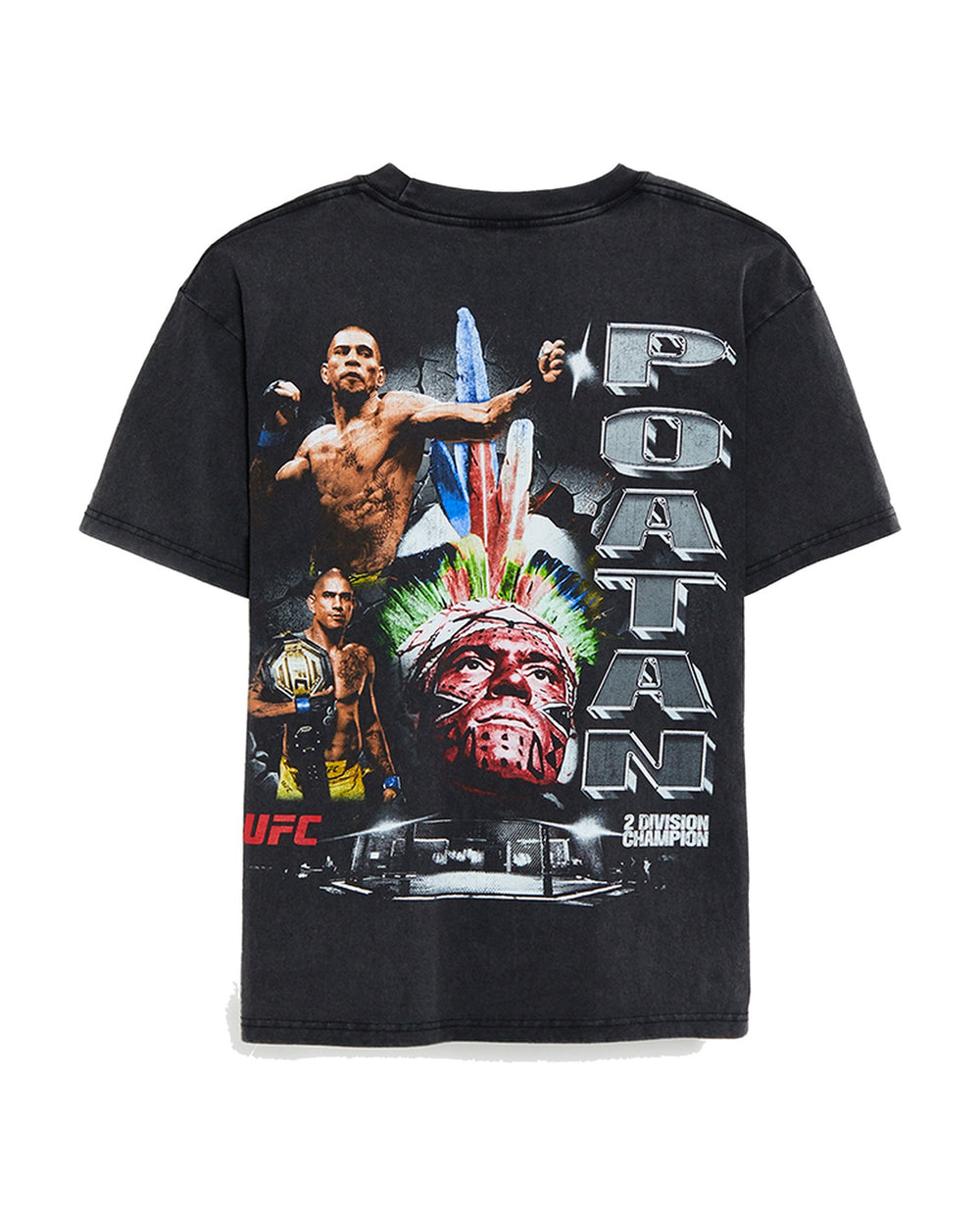 UFC OFFICIAL COLLECTION "CHROME POATAN" TEE WASHED BLACK חולצת אלכס פריירה - תמונה 2
