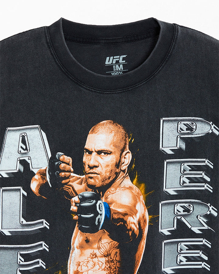 UFC OFFICIAL COLLECTION "CHROME POATAN" TEE WASHED BLACK חולצת אלכס פריירה - תמונה 3