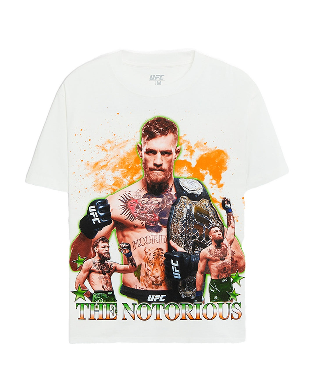 UFC OFFICIAL COLLECTION "DOUBLE CHAMP" OVERSIZED TEE CREAM חולצת קונור מקגרגור - תמונה 1