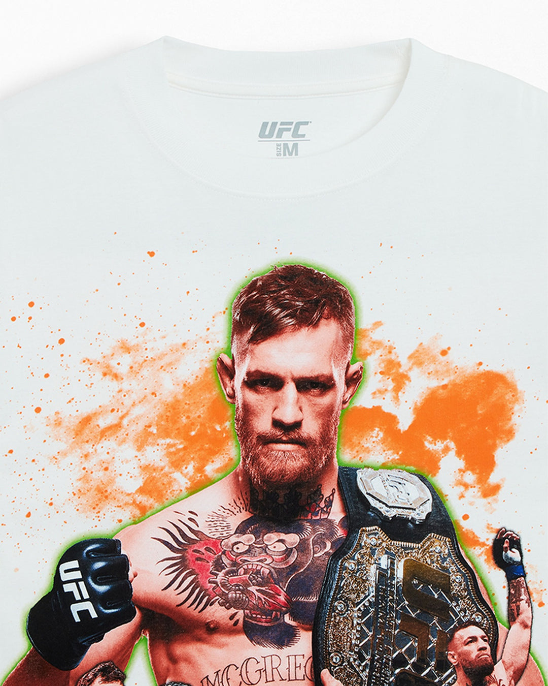UFC OFFICIAL COLLECTION "DOUBLE CHAMP" OVERSIZED TEE CREAM חולצת קונור מקגרגור - תמונה 3