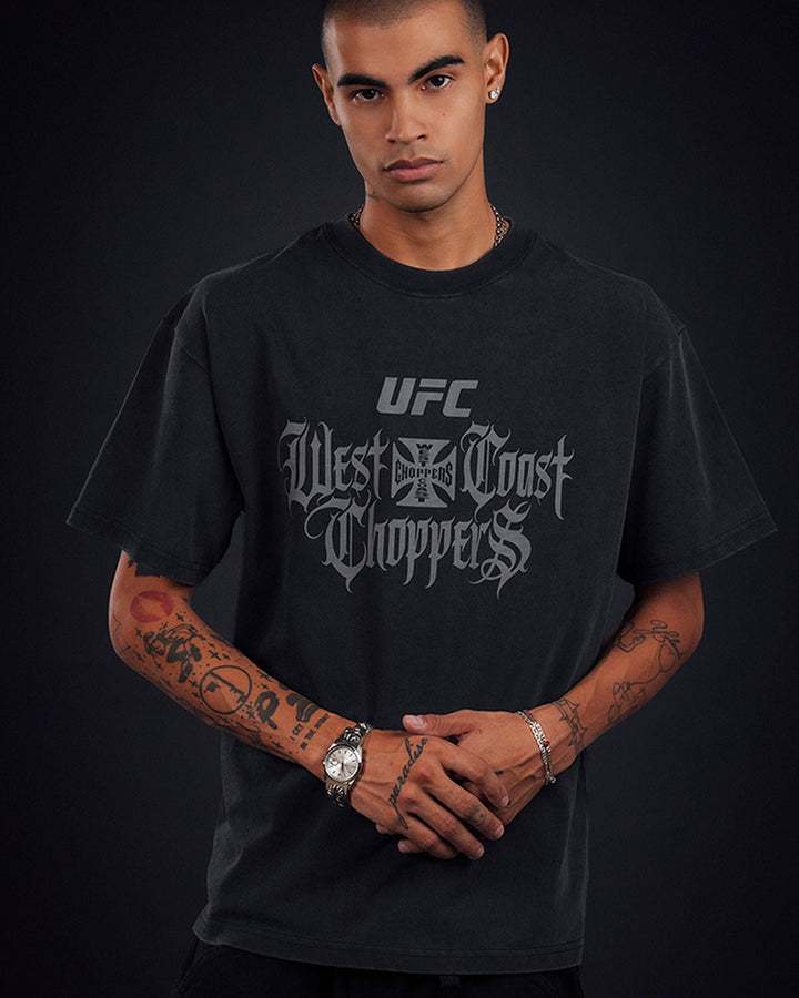 UFC OFFICIAL COLLECTION "IRON HORSE" TEE WASHED BLACK חולצת UFC
