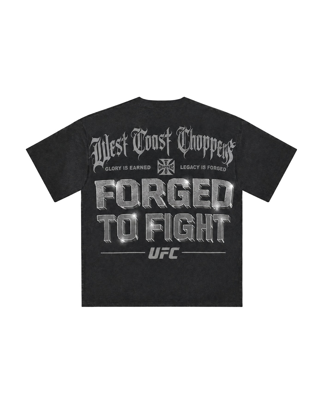 UFC OFFICIAL COLLECTION "IRON HORSE" TEE WASHED BLACK חולצת UFC - תמונה 2