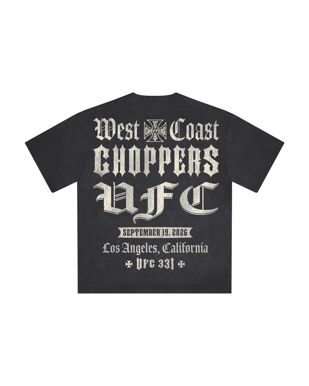 UFC OFFICIAL COLLECTION "LA FIGHT NIGHT" TEE WASHED BLACK חולצת UFC - תמונה 2