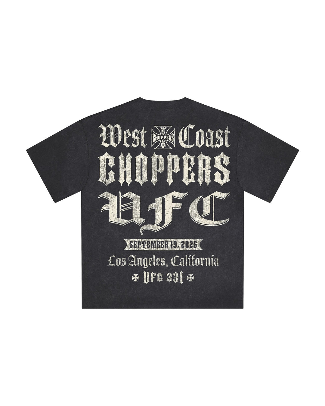 UFC OFFICIAL COLLECTION "LA FIGHT NIGHT" TEE WASHED BLACK חולצת UFC - תמונה 2