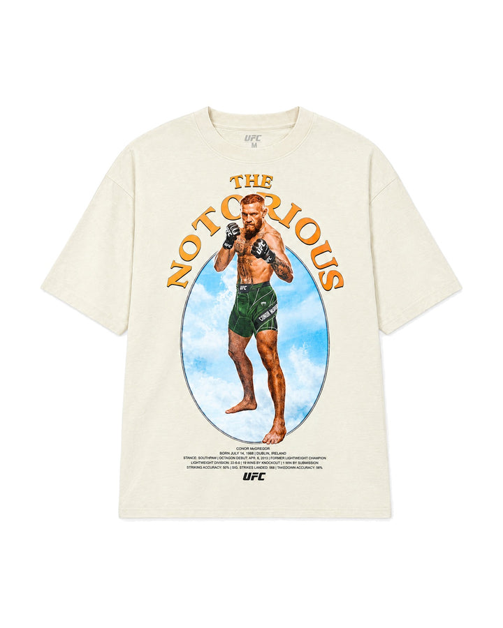 UFC OFFICIAL COLLECTION "NOTORIOUS FRAME" OVERSIZED TEE CREAM חולצת קונור מקגרגור - תמונה 1